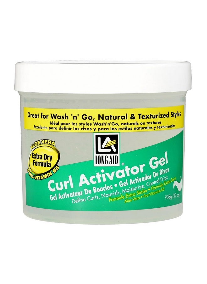 Ampro Long-Aid Activator Gel - Enriched with Aloe Vera, Protein, and Vitamin B Complex - Brings Essential Moisture to Strands - Defines Your Natural Curls - Extra Dry - 32 oz