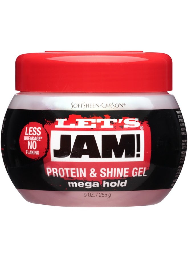 SoftSheen-Carson Let's Jam! Conditioning Hair Gel, Mega Hold for All Hair Types, with Protein, Vitamin E, No Parabens, No Mineral Oil, 9 oz
