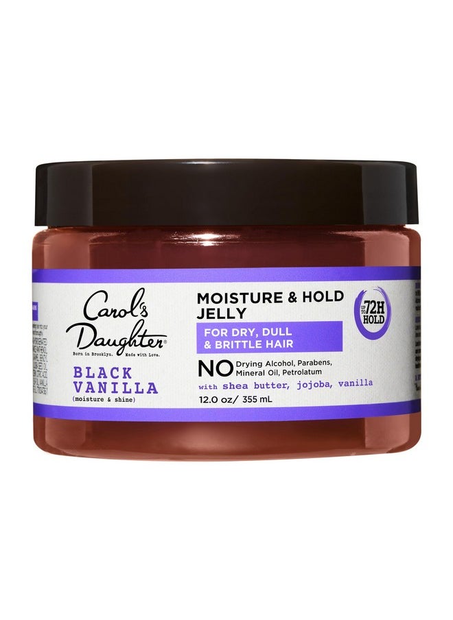 Carol's Daughter Black Vanilla Moisture and Hold Jelly, Hair Gel For Dry Hair with Shea Butter, Jojoba and Vanilla, 12 Fl Oz