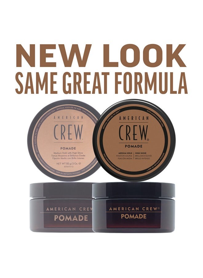 American Crew Men's Hair Pomade, Like Hair Gel with Medium Hold & High Shine, 3 oz