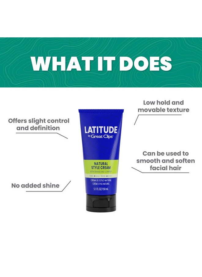 GREAT CLIPS LATITUDE Natural Style Cream | Hair Gel for Men | Low Hold + Low Shine | 5.1oz