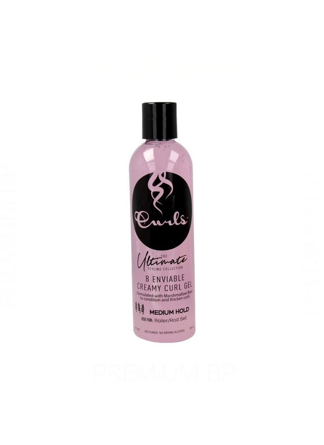 Curls The Ultimate Styling Collection B Enviable Creamy Curl Gel (Medium Hold), 8 Ounces, PINK