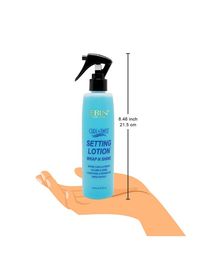 EBIN NEW YORK Curl & Twist Setting Lotion 8.5 oz/ 250ml | Moisturizing and Hydration, Smoothing with Natural High Shine, Defining Curls All Day Long