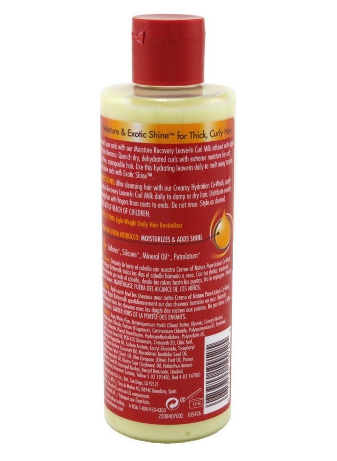 Creme of Nature, Argan Oil Moisture Recovery Leave In Curl Milk, Argan Oil of Morocco, Softens & Defines Curls, 8 Fl Oz