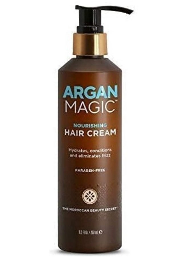 Argan Magic Nourishing Hair Cream - Hydrates, Conditions, and Eliminates Frizz for All Hair Types | Seals in Shine | Made in USA, Paraben Free, Cruelty Free (8.5 oz)