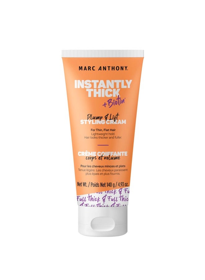 Marc Anthony Styling Hair Cream, Instantly Thickening Biotin & Vitamin E Hair Cream, Lightweight Hold for Thicker & Fuller Volumizing Product for Thin, Flat Hair
