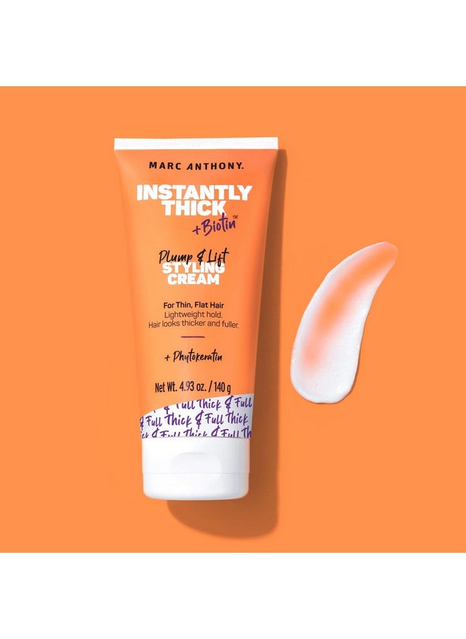 Marc Anthony Styling Hair Cream, Instantly Thickening Biotin & Vitamin E Hair Cream, Lightweight Hold for Thicker & Fuller Volumizing Product for Thin, Flat Hair