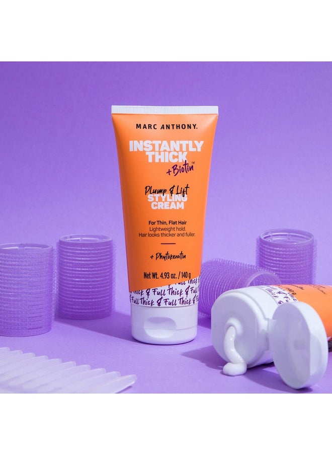 Marc Anthony Styling Hair Cream, Instantly Thickening Biotin & Vitamin E Hair Cream, Lightweight Hold for Thicker & Fuller Volumizing Product for Thin, Flat Hair