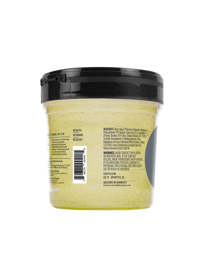 Eco Style Black Castor and Flaxseed Oil Styling Gel - Helps Nourish and Repair Damaged Hair - Promotes Healthy Scalp - Provides Superior and Weightless Hold - Delivers Long Lasting Shine - 8 oz