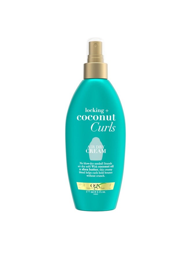 OGX Locking + Coconut Curls Air Dry Cream, No Parabens, 6 oz
