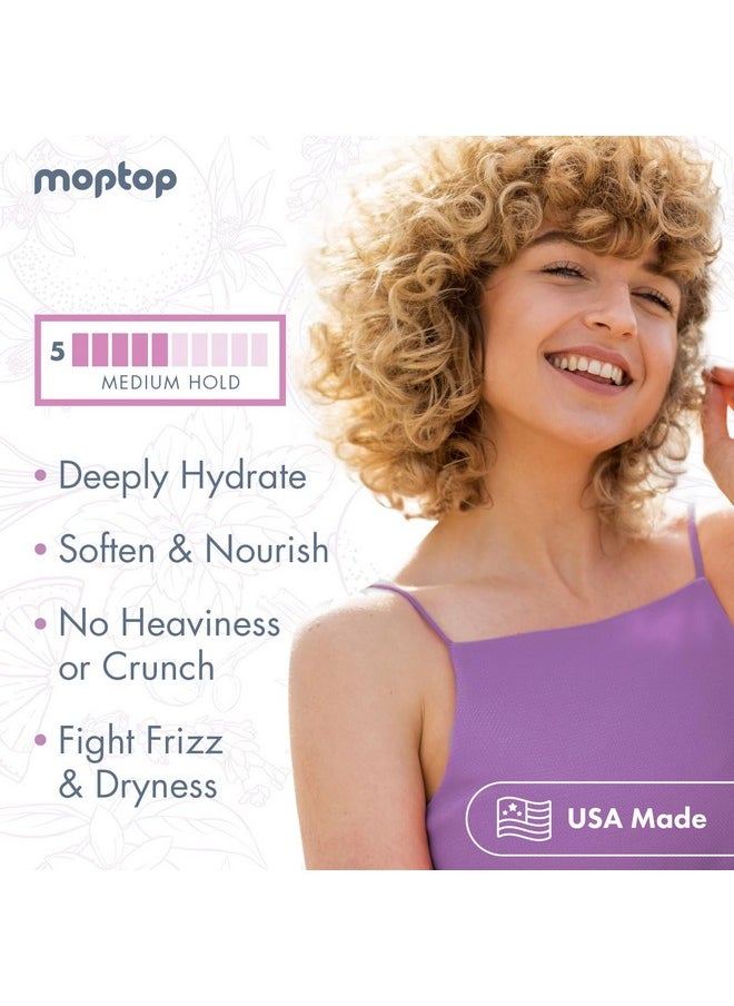 MopTop Curly Hair Custard Gel for Waves, Coils & Kinks - Anti-Frizz Curl Moisturizer, Definer & Lightweight Activator with Aloe, Great for Dry Hair, 8oz