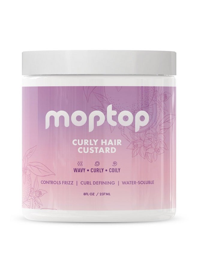 MopTop Curly Hair Custard Gel for Waves, Coils & Kinks - Anti-Frizz Curl Moisturizer, Definer & Lightweight Activator with Aloe, Great for Dry Hair, 8oz