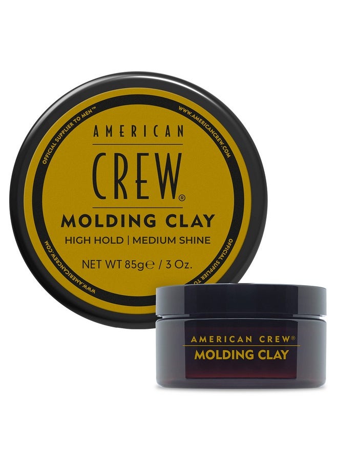 American Crew Men's Hair Molding Clay, Like Hair Gel with Strong Hold & Medium Shine, 3 oz