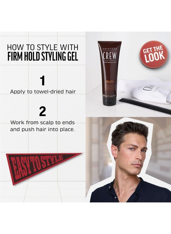 American Crew Men's Hair Gel, Firm Hold, Non-Flaking Styling Gel, 8.4 Fl Oz