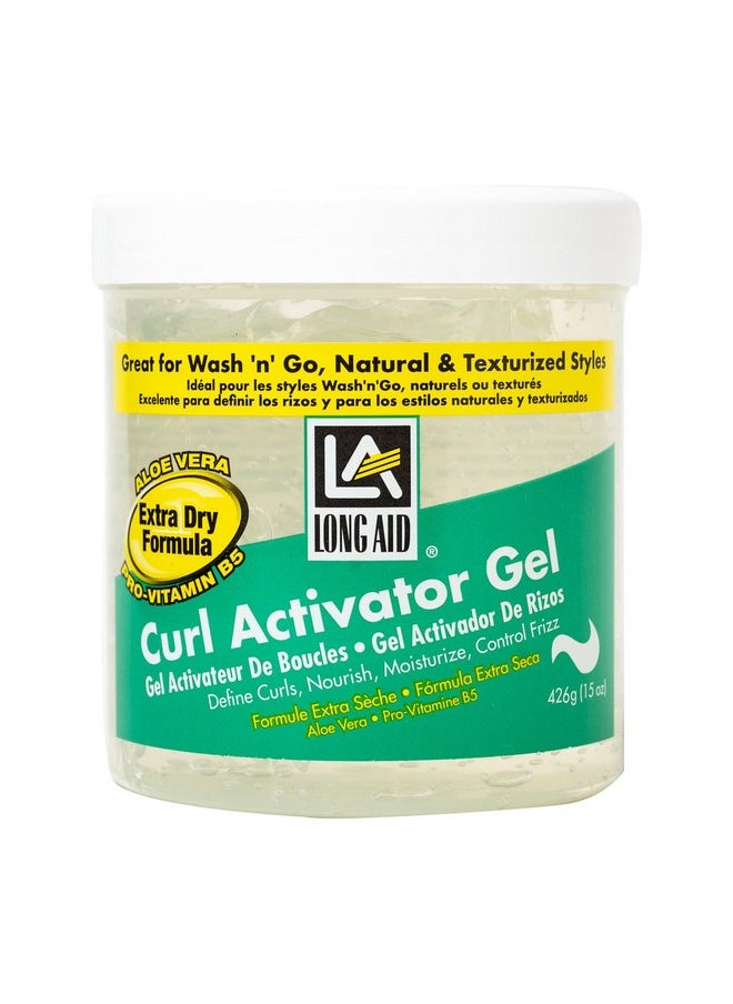 Ampro Long-Aid Activator Gel - Enriched with Aloe Vera, Protein, and Vitamin B Complex - Brings Essential Moisture to Strands - Defines Your Natural Curls - Extra Dry - 15 oz