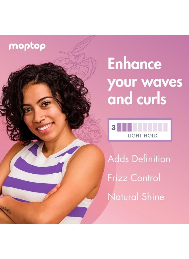 MopTop Curl Enhancer Gel, Reduces Frizz, Natural Ingredients, Kinky-Coily Curly Hair Gel, Made w/ Aloe, Sea Botanicals & Honey, (Citrus Medley, 8oz)