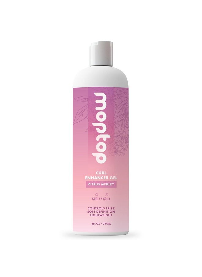 MopTop Curl Enhancer Gel, Reduces Frizz, Natural Ingredients, Kinky-Coily Curly Hair Gel, Made w/ Aloe, Sea Botanicals & Honey, (Citrus Medley, 8oz)
