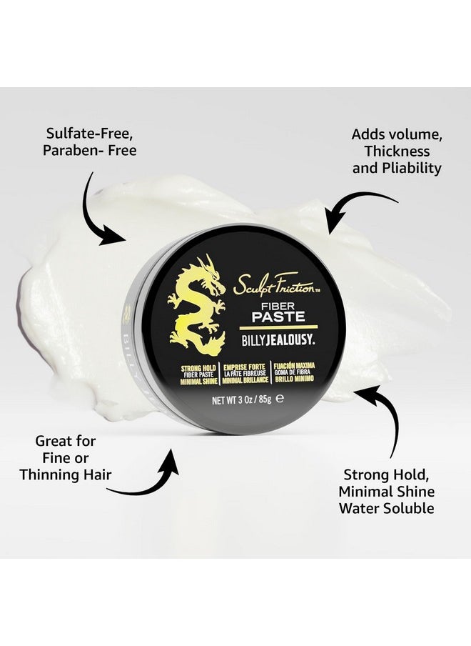Billy Jealousy Sculpt Friction Fiber Hair Paste for Men, Adds Volume & Texture with Touchable Hold & Low Shine, Hair Product for Fine or Thinning Hair, 3 Oz