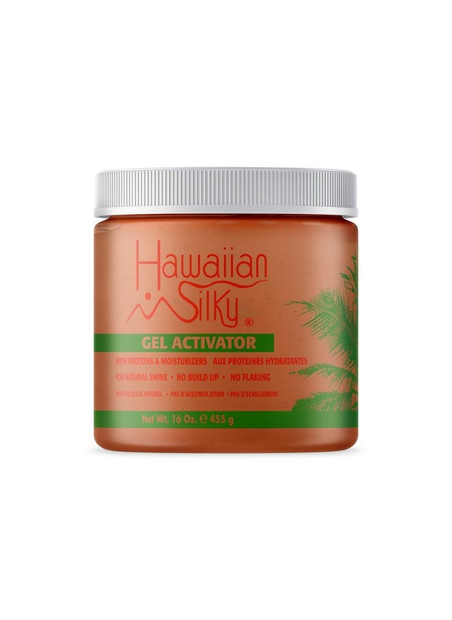 Hawaiian Silky Texturizing Gel Activator, 16 fl oz - Natural Protein Extracts to Style & Moisturize Dry and Damaged Hair - for Color Treated Hair - Good on Men, Women & Kids