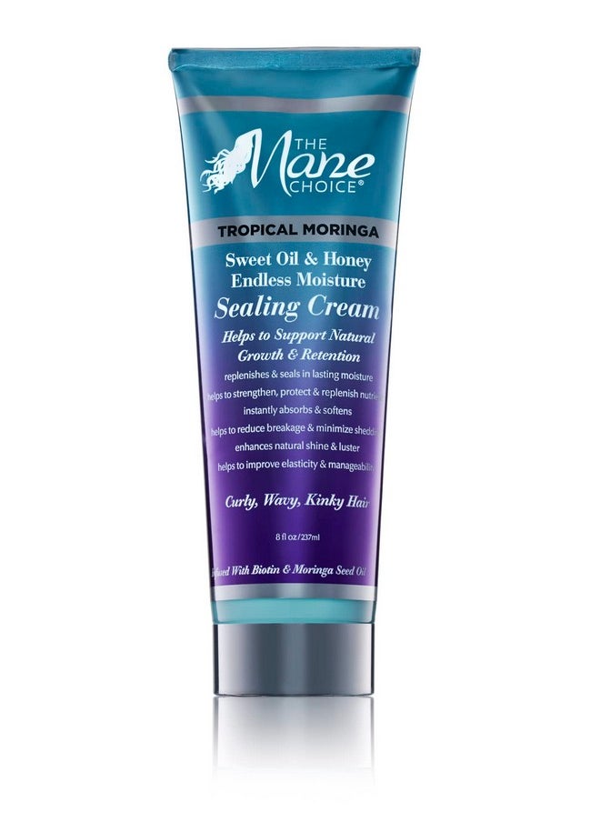 The Mane Choice Tropical Moringa Sweet Oil & Honey Endless Moisture Sealing Cream for Coily, Wavy, Curly Hair, 8 oz