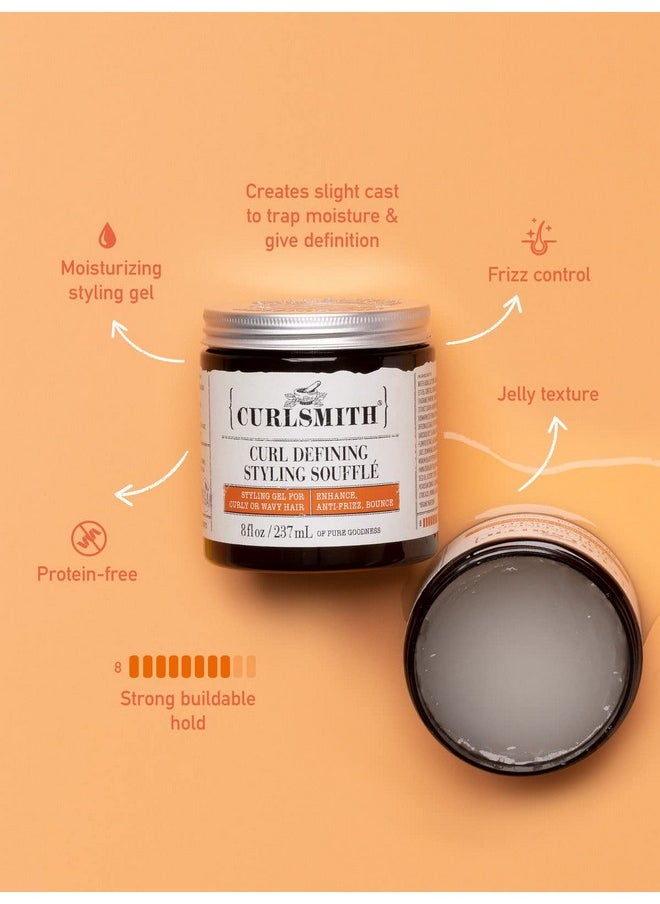 CURLSMITH - Curl Defining Styling Soufflé - Vegan Medium Hold Styling Gel for Wavy, Curly and Coily Hair (8oz)