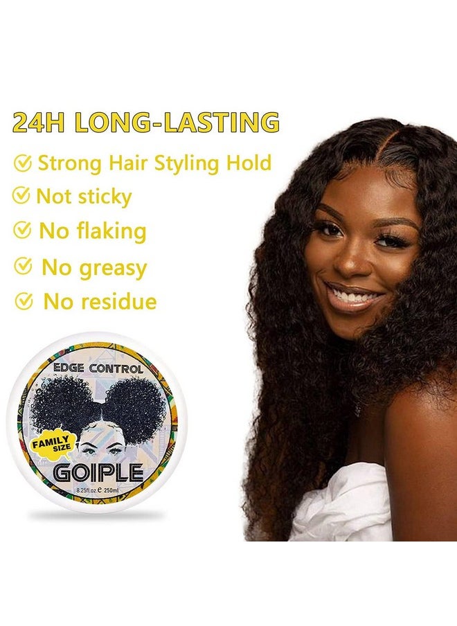 8.25 OZ Edge Control Wax for Women, Non-greasy Edge Smoother for Back Hair Extreme Hold Pack, Water-based Gel for All Hair Types, No Flaking, Extra Hold (Pineapple)