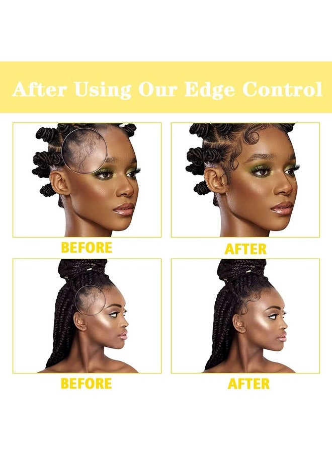 8.25 OZ Edge Control Wax for Women, Non-greasy Edge Smoother for Back Hair Extreme Hold Pack, Water-based Gel for All Hair Types, No Flaking, Extra Hold (Pineapple)