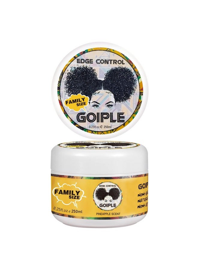 8.25 OZ Edge Control Wax for Women, Non-greasy Edge Smoother for Back Hair Extreme Hold Pack, Water-based Gel for All Hair Types, No Flaking, Extra Hold (Pineapple)