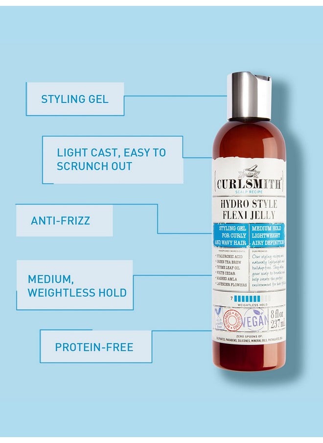 CURLSMITH - Hydro Style Flexi-Jelly - Vegan Defining Gel for Wavy, Curly or Coily Hair (8fl.oz)