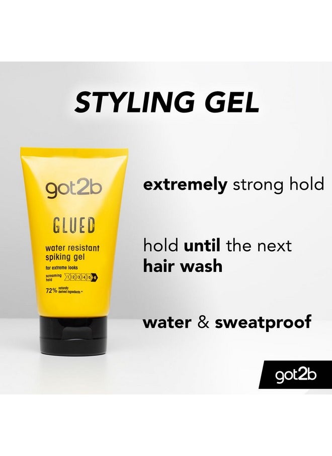 Got2B Schwarzkopf Glued Spiking Glue Hair Gel, Water Resistant, Strong Hold for Up to 72 Hours, 150 ml,package may vary