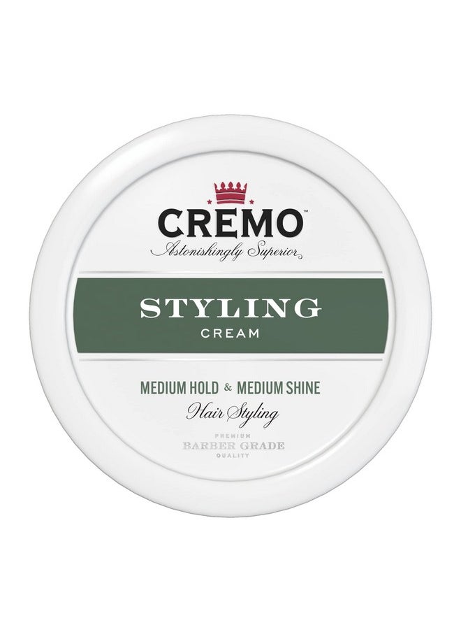 Cremo Premium Barber Grade Hair Styling Cream, Medium Hold, Medium Shine, 4 Oz