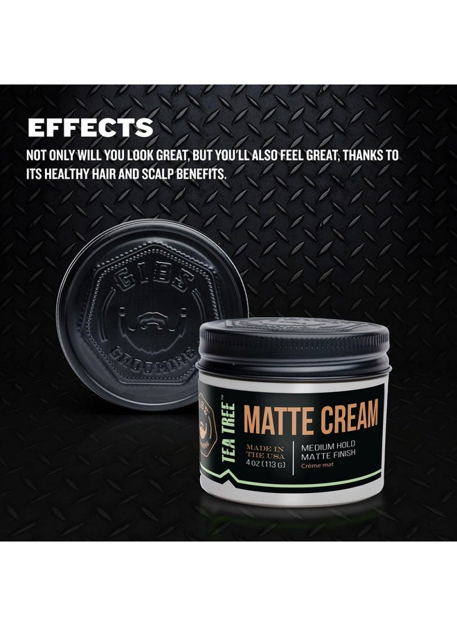 GIBS Tea Tree Matte Cream-Light/Medium Hold, Long Lasting Light Hold, Made in USA 4oz