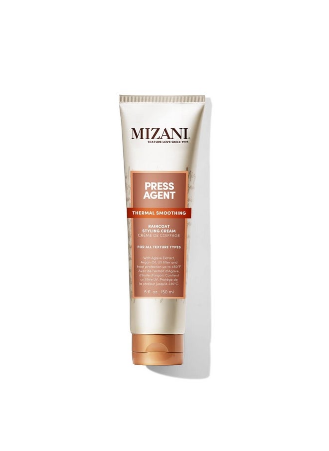 Mizani Press Agent Raincoat Styling Cream | Heat Protectant Cream | Moisturizes and Protect Hair from Heat Styling and Blowouts | Thermal Smoothing for Dry, Frizzy Hair | With Argan Oil | 5 Fl Oz