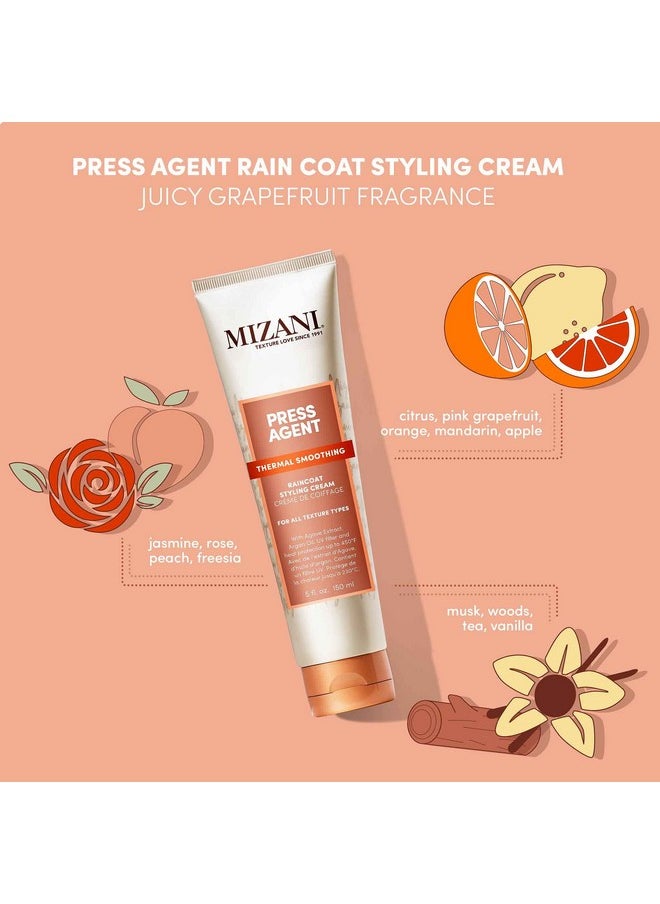 Mizani Press Agent Raincoat Styling Cream | Heat Protectant Cream | Moisturizes and Protect Hair from Heat Styling and Blowouts | Thermal Smoothing for Dry, Frizzy Hair | With Argan Oil | 5 Fl Oz