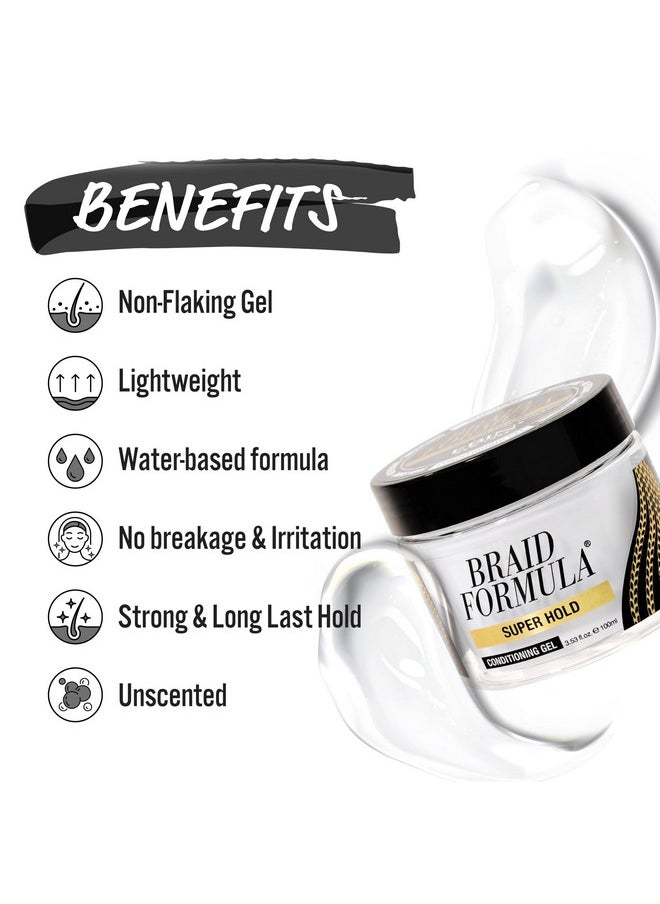 EBIN NEW YORK Braid Formula Conditioning Gel, Super Hold, 35.2 Oz | Great for Braiding, Twisting, Edges, No Residue, No Flaking, Strong Hold, High Shine, Smoothing with Clean, No Build-up