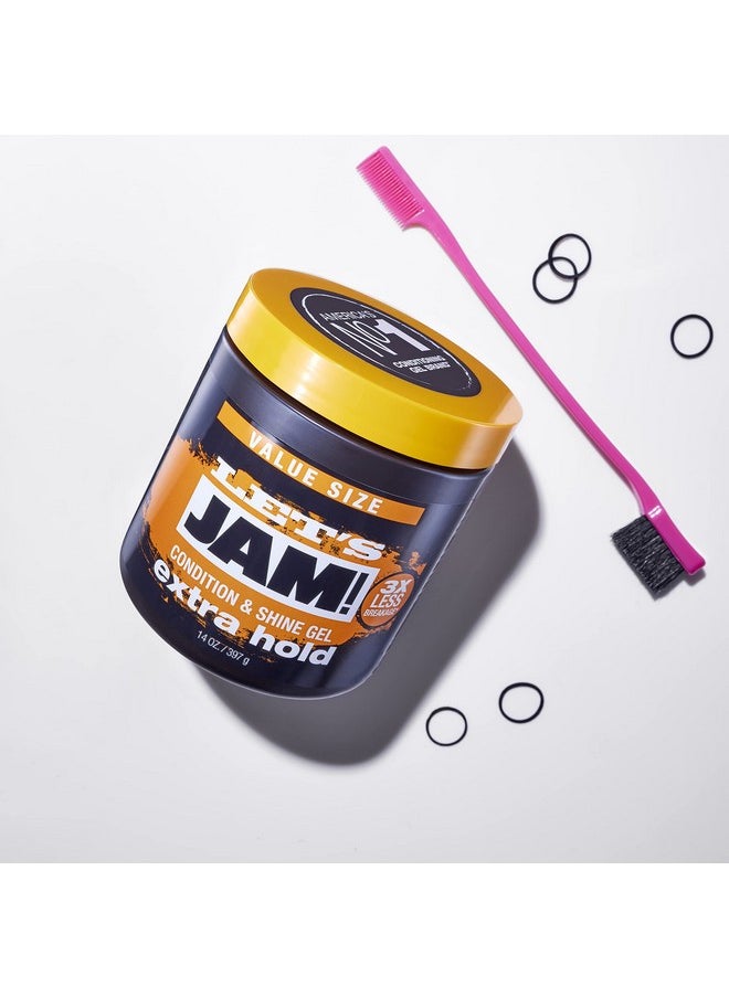 SoftSheen-Carson Let's Jam! Shining and Conditioning Hair Gel by Dark and Lovely, Extra Hold, All Hair Types, Styling Gel Great for Braiding, Twisting & Smooth Edges, Extra Hold, 14 oz