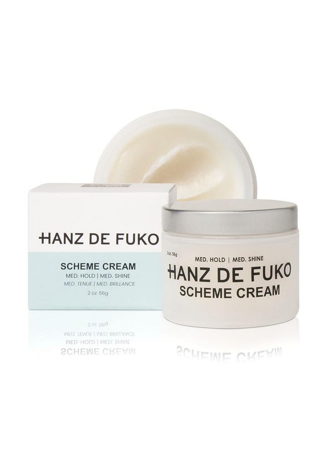 Hanz de Fuko Scheme Cream - Premium Men's Hair Styling Cream with Medium Hold & High Shine Finish, 2 oz.