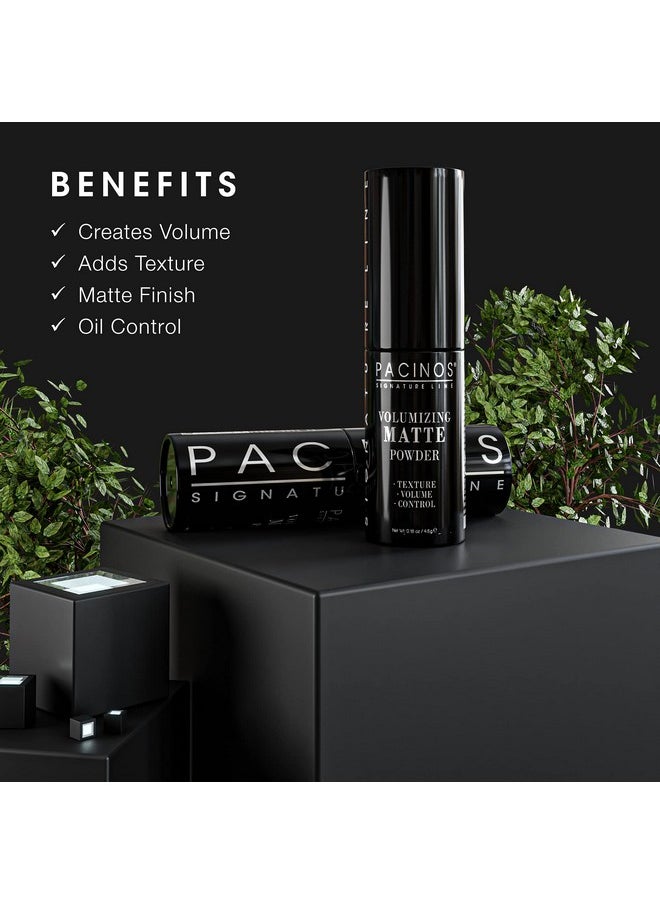 Pacinos Volumizing Matte Hair Powder - Adds Texture, Volume, Controls & Absorbs Excess Oil for Natural Finish, All Hair Types, 4.5 g.