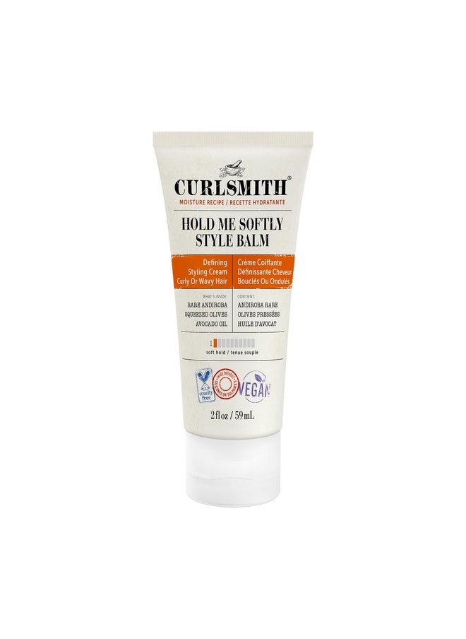 CURLSMITH - Hold Me Softly Style Balm - Vegan Soft Hold Styling Cream for Wavy and Curly Hair, Natural Look (2oz)