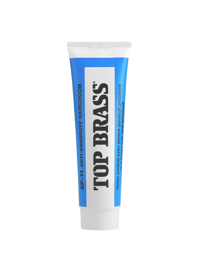 Top Brass Anti Dandruff Hair Cream for Men & Women - Hair Cream for Styling Infused with Beeswax & Candelilla - Relieves Scalp Dryness, Dandruff, Flaking & Itching - Non-Greasy, Non-Medical Scented