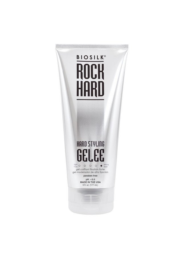 BioSilk Rock Hard Gel, Firm-Hold Hair Gel For Long-Lasting Styles, Sulfate, Paraben, & Cruelty-Free, 6 Oz