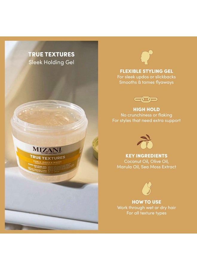 MIZANI True Textures Sleek Holding Gel | Firm Hold Hair Gel | Flexible, Flake-Free | For All Hair Types