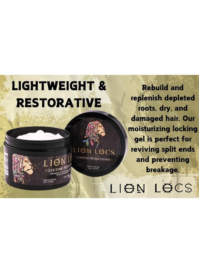 Lion Locs Hair Locking Dreads Moisturizer for Dreadlocks, Locks, Microlocs, Interlocks, Braids, Fauxlocs, Sisterlocks | - Large Container Residue and Build-Up Free (8oz) (Regular)