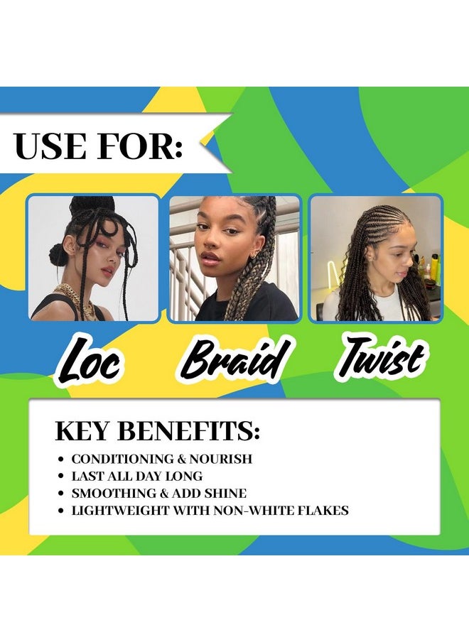immetee Braiding Gel, Twist and Lock Gel All Day Hold, Edge Control Gel for Afro Hair, Frizz Control Hair Gel with Brush. 200g/7.05Oz (Yellow)