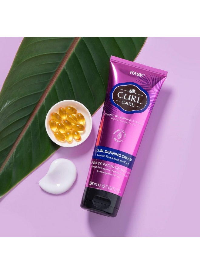 HASK Hair Cream - Curl Care Defining Cream 2 Piece Bundle, vegan, cruelty-free, color safe, free from gluten, sulfates, and parabens