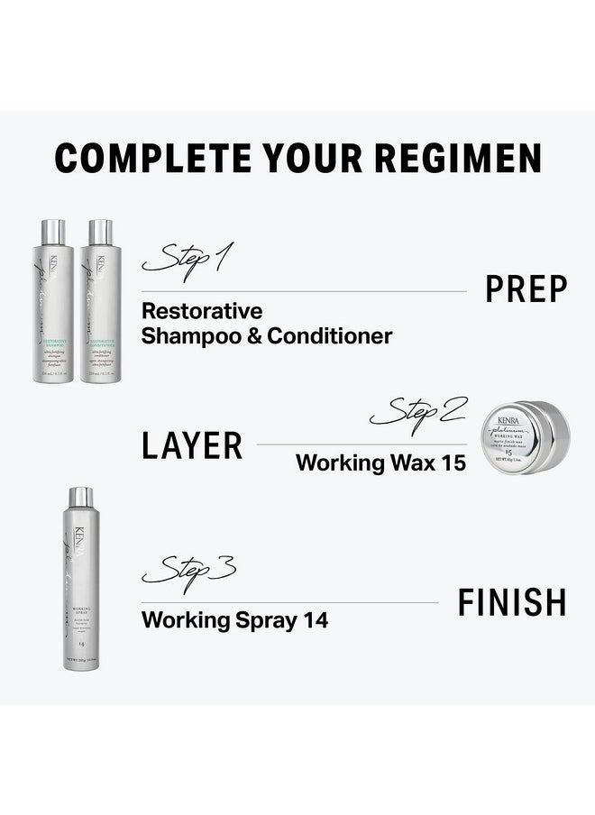 Kenra Platinum Working Wax 15 | Matte Finish Styler | Provides Medium, Flexible Hold | Non-Greasy | Crème-Based Formula To Texturize & Mold Styles | All Hair Types | 1.4 fl. Oz