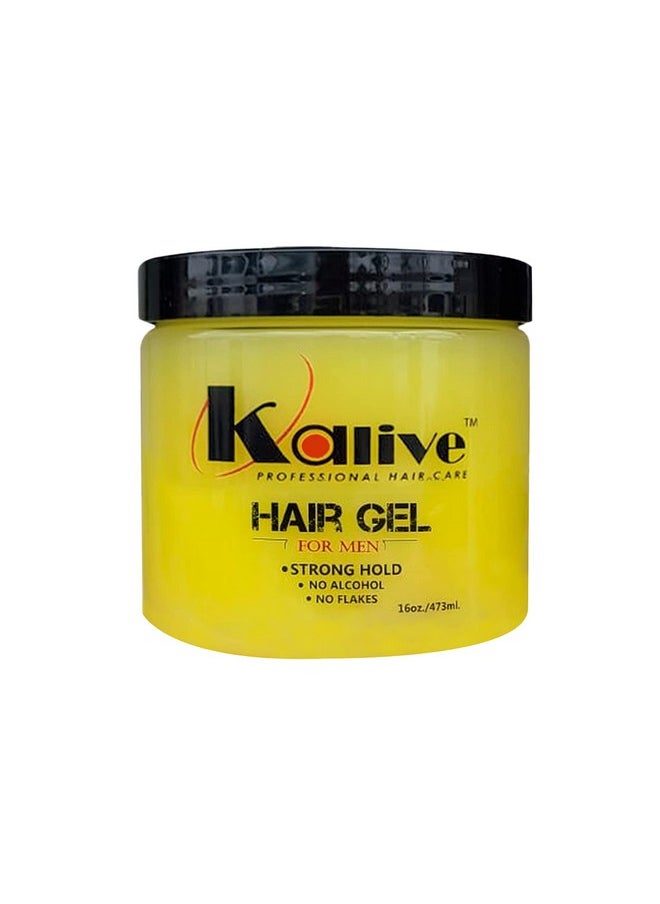 KALIVE Men's Hair Styling Gel 16 oz, Strong-Hold and Light Shine all day, Mens Hair Product fresh scent No Flaking or Alcohol.