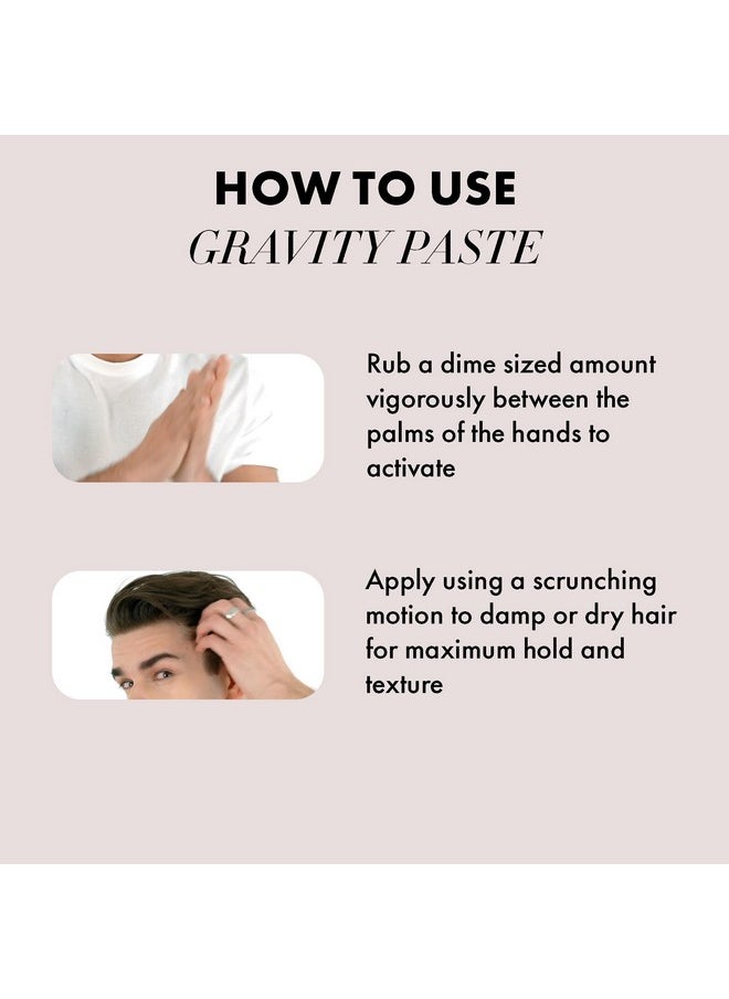 Hanz de Fuko Gravity Paste - Premium Men’s Hair Styling Paste - High Hold, Medium Shine - 2 oz.