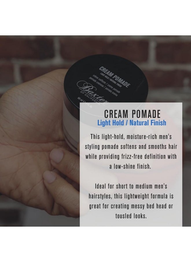 Baxter of California Cream Pomade for Men and Women, Natural Finish, Light Hold, Barbershop Quality, Smooths Classic Looks, Perfect for Texturizing Straight or Wavy Hair, 2 Ounce