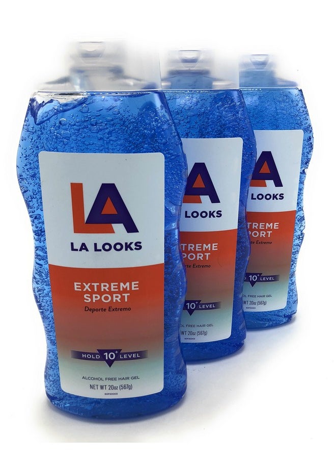 L.A. LOOKS SPORT XTRME HLD GEL 20 OZ (Pack of 3)
